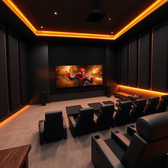 Modern LED cinema room after installation